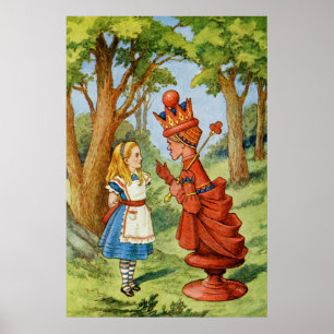 Alice and the Red Queen in Wonderland Poster