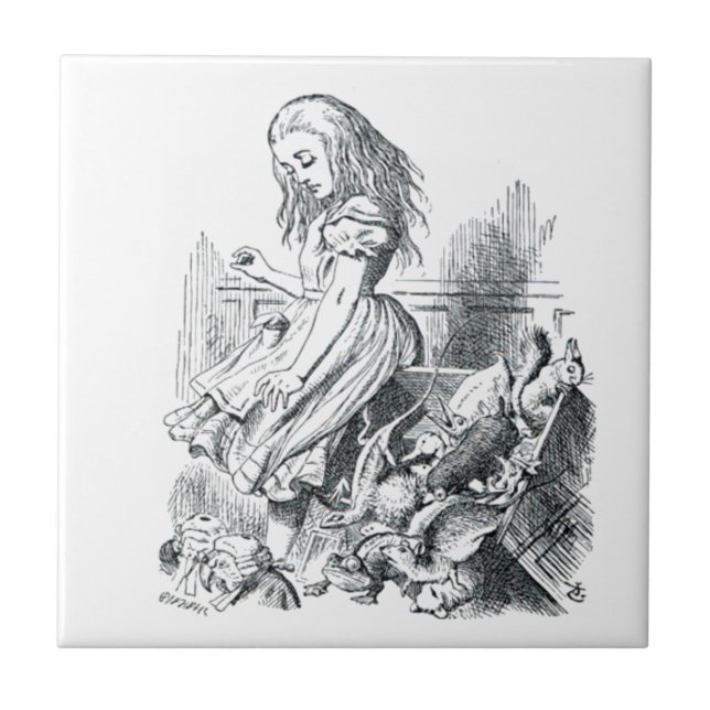Alice and the Squirrels Ceramic Tile (Front)