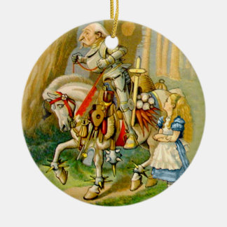Alice and The White Knight in Wonderland Ceramic Ornament