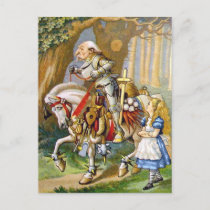 Alice and The White Knight in Wonderland Postcard