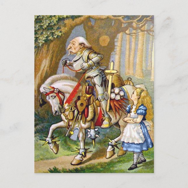 Alice and The White Knight in Wonderland Postcard (Front)