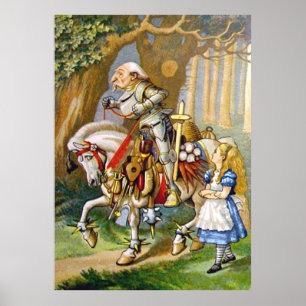 Alice and the White Knight in Wonderland Poster