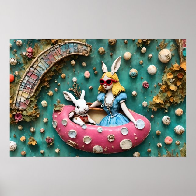 Alice and the White Rabbit on a Float Trip Poster (Front)