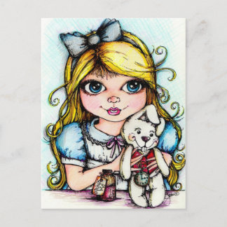 Alice and the White Rabbit Postcard
