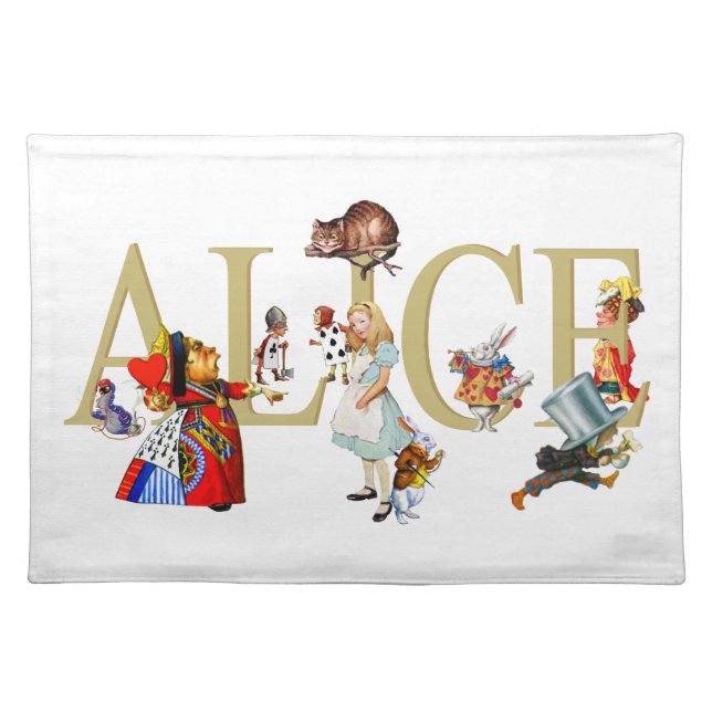 Alice and Wonderland and Friends Cloth Placemat (Front)