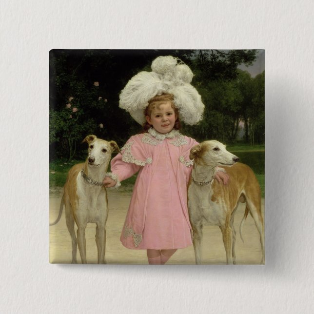 Alice Antoinette de la Mar, aged five Button (Front)