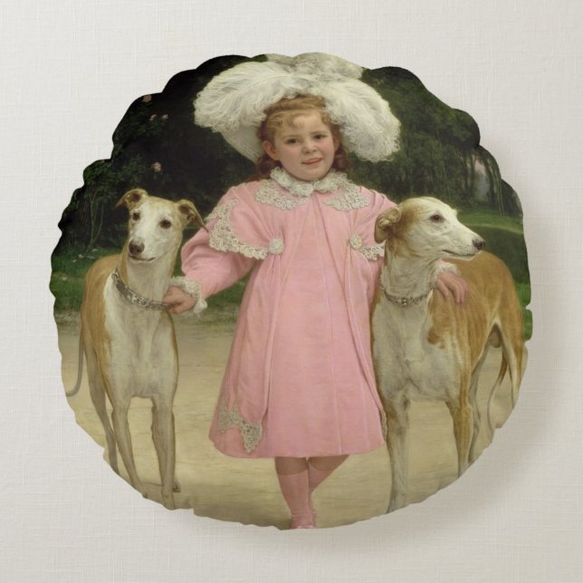 Alice Antoinette de la Mar, aged five Round Pillow (Front)