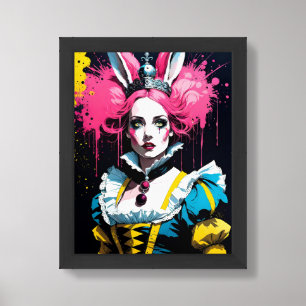 Alice as the Rabbit With Pink Hair Framed Art