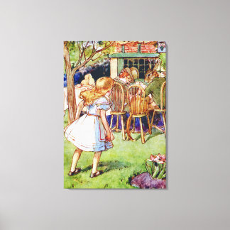 Alice at the Mad Hatter's Tea Party in Wonderland Canvas Print