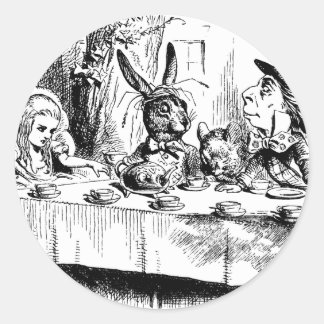 Alice at the Mad Tea Party Classic Round Sticker