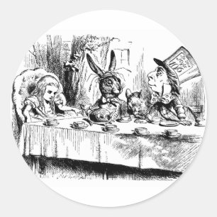 Alice at the Mad Tea Party Classic Round Sticker