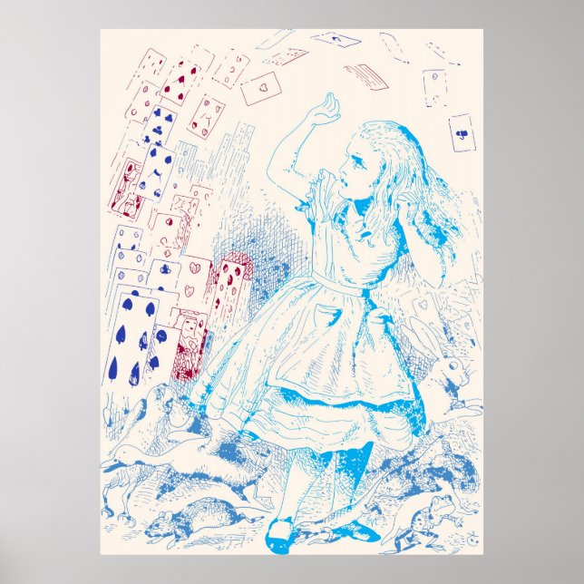 Alice Attacked by Cards Poster (Front)