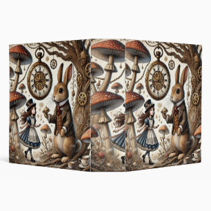 alice aventures in wonderland white rabbit 3 ring binder