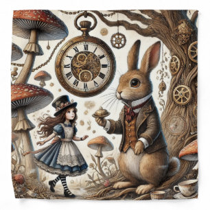 alice aventures in wonderland white rabbit bandana