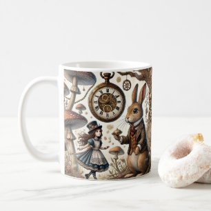 alice aventures in wonderland white rabbit coffee mug