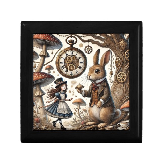 alice aventures in wonderland white rabbit gift box (Front)