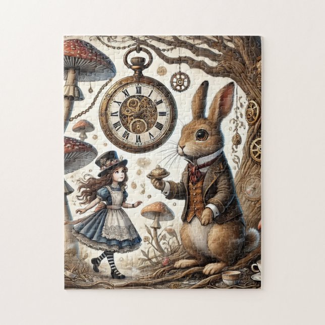 alice aventures in wonderland white rabbit jigsaw puzzle (Vertical)