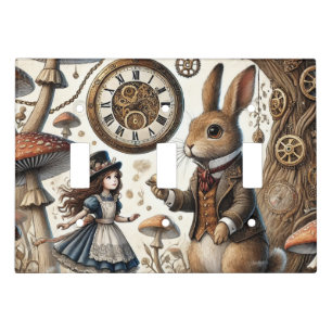alice aventures in wonderland white rabbit light switch cover