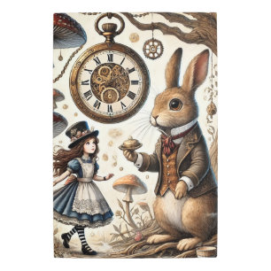 alice aventures in wonderland white rabbit metal print