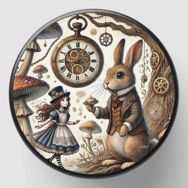 alice aventures in wonderland white rabbit mini candle favors (Front)