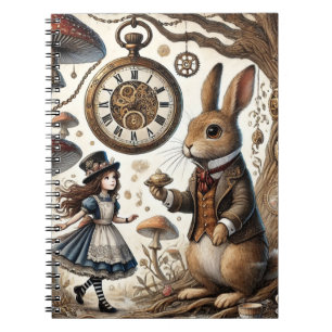 alice aventures in wonderland white rabbit notebook