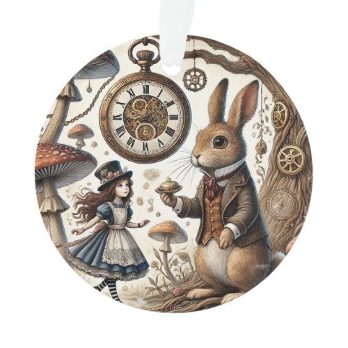 alice aventures in wonderland white rabbit ornament