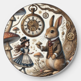 alice aventures in wonderland white rabbit wireless charger 