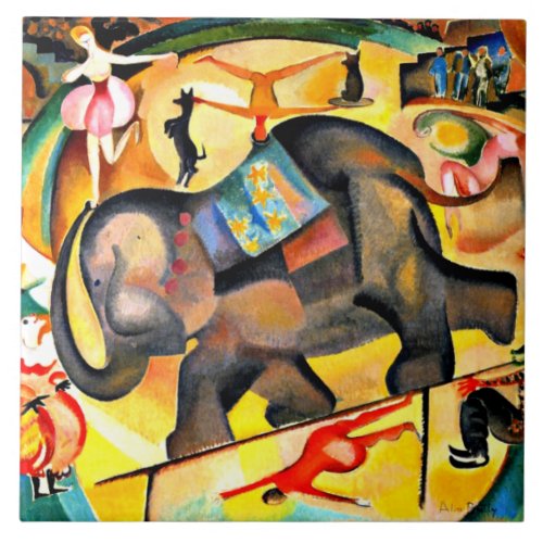 Alice Bailly _ The Elephant fine art painting Ceramic Tile