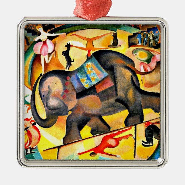Alice Bailly - The Elephant, fine art painting, Metal Ornament (Front)