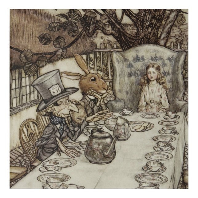Alice Birthday Unbirthday Rabbit Hatter Party Acrylic Print (Front)