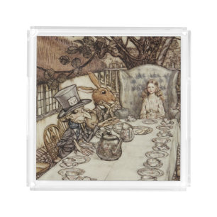 Alice Birthday Unbirthday Rabbit Hatter Party Acrylic Tray