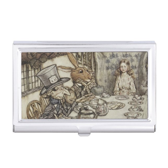 Alice Birthday Unbirthday Rabbit Hatter Party Business Card Case (Front)
