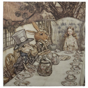 Alice Birthday Unbirthday Rabbit Hatter Party Cloth Napkin