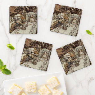 Alice Birthday Unbirthday Rabbit Hatter Party Coaster Set