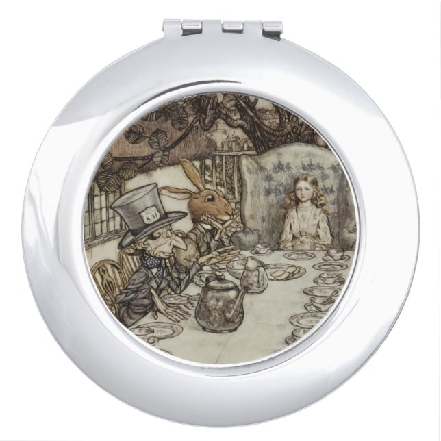 Alice Birthday Unbirthday Rabbit Hatter Party Compact Mirror (Front)