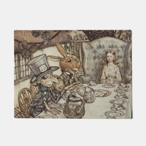 Alice Birthday Unbirthday Rabbit Hatter Party Doormat