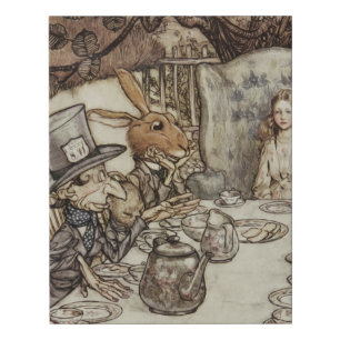 Alice Birthday Unbirthday Rabbit Hatter Party Faux Canvas Print