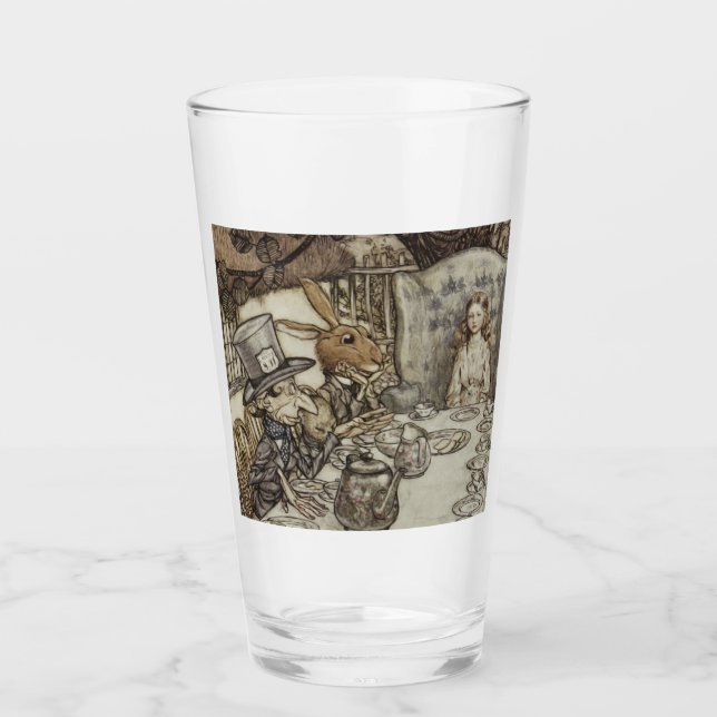Alice Birthday Unbirthday Rabbit Hatter Party Glass (Front)