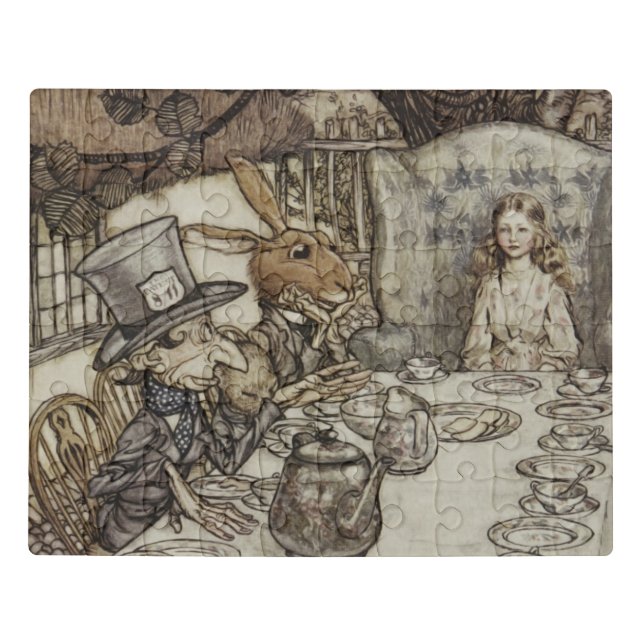 Alice Birthday Unbirthday Rabbit Hatter Party Jigsaw Puzzle (Puzzle Horizontal)