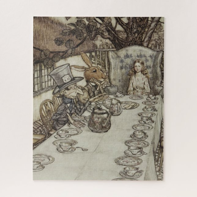 Alice Birthday Unbirthday Rabbit Hatter Party Jigsaw Puzzle (Vertical)