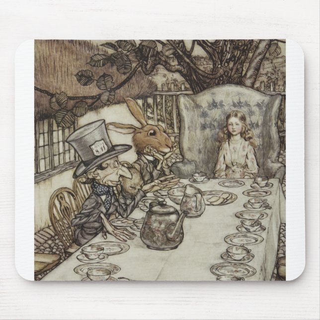 Alice Birthday Unbirthday Rabbit Hatter Party Mouse Pad (Front)