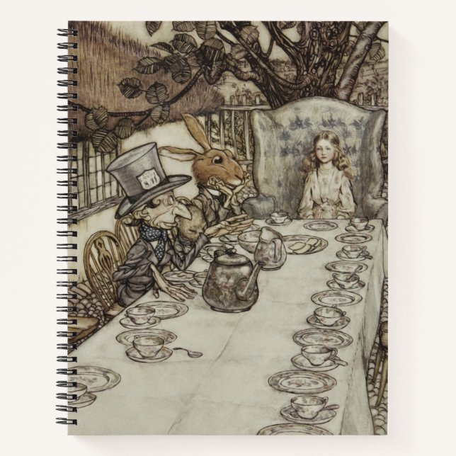 Alice Birthday Unbirthday Rabbit Hatter Party Notebook (Front)
