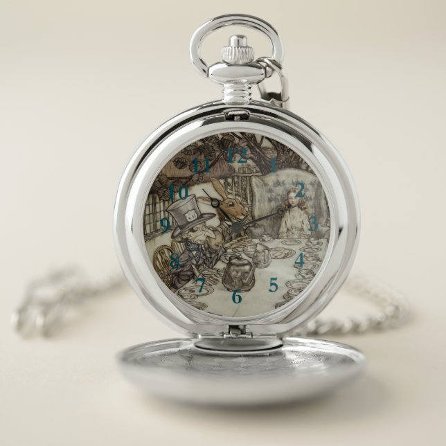 Alice Birthday Unbirthday Rabbit Hatter Party Pocket Watch (Inside)