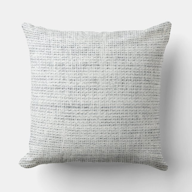 Alice blue burlap linen background throw pillow (Front)