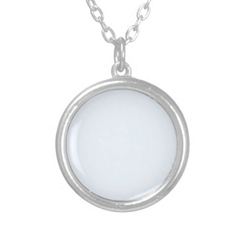 Alice blue solid color silver plated necklace