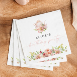 ALICE Blush Floral Birthday Tea Party Brunch Paper Napkins