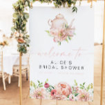 ALICE Blush Floral Bridal Tea Party Brunch Welcome Foam Board<br><div class="desc">This bridal shower welcome sign features spring watercolor florals and a cute tea set. This bridal tea welcome is perfect for your bridal breakfast or brunch.</div>