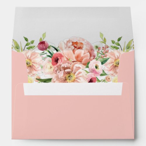 ALICE Blush Pink Spring Summer Floral Envelope