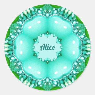 ALICE ~ Bright Abstract Fractal Pattern ~ Classic Classic Round Sticker