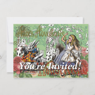 alice cards wonderland hatter rabbit